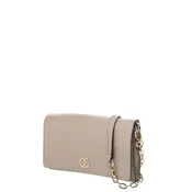 ^Tory Burch Robinson Saffiano Leather Flap Front Snap Closure Chain Strap Wallet Crossbody Bag