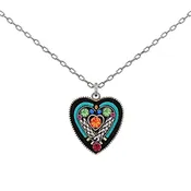 Firefly Heart in Heart Necklace in Multi-color