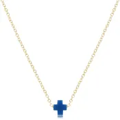 16" necklace gold - signature cross small