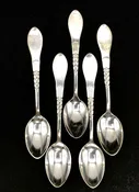 1920s Carl Cohn Danish Silver Plate Espresso Spoons /b
