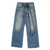 Alarik 5-Pockets Flared Cropped Trousers Old Stonewashed Denim