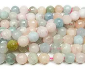 10mm 15.5 Inches Morganite Faceted Round Beads