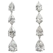 11.83 Carats Pear Shape Diamond Dangle Earrings