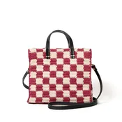 Petit Summer Tote Mini Crochet Check - Plum/Cream