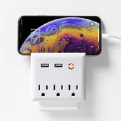 2.1A 2 USB 3 Outlets 800 Joules Wall