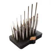 Grace USA 27 pc Gunsmith Steel & Brass Roll Pin Spring Punch Set with Bench Block