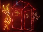 10′ Deer And Outhouse Animated Holiday Light Display