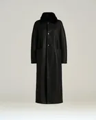 BLACK REVERSIBLE SHEARLING COAT