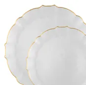 Aristocratic Pearl & Gold Rim Plate Combo, 24 Count