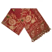 Red Boiled Embroidery Scarf