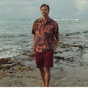 2000's Men's Retro Aloha Rayon Shirt - Gauguin