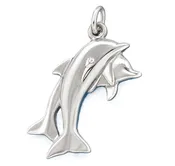 2 Dolphins Sterling Silver Charm or Pendant - 27