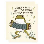 Accordion Frog Birthday Greeting Card