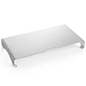 Monitor Riser Stand, Universal Aluminium Steady Monitor / Laptop / iMac / MacBook / PC Stand, with Keyboard Storage, SILVER