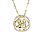 14kt Gold Vermeil Celtic Knot w/ White Sapphire Necklace