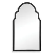 Abbey Satin Black Mirror | Modern Arch Iron Frame Bathroom Vanity Mirror (21 in. W x 37 in. H x 1 in. D)