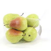100MM PEAR IN MESH BAG/ RED-GREEN