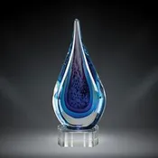 Blue Water Glass Art