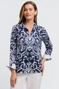 Agnes Printed Damask LS Popover