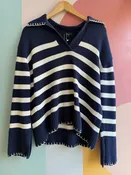 Athena Cotton Sweater in Stripe (Online $268)