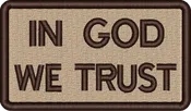 3″ x 1.75″ In God We Trust – Desert with Velcro® backing