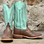 Anderson Bean 13" – Teal Top with Brown Vamp, Roper Style Boot