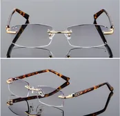 BEGREAT Luxury Designer Reading Glasses Rimless Diamond Cutting Frame Square Reader Glasses Men Women Presbyopia Anti-blue Light