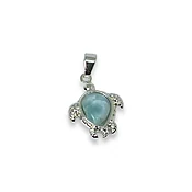 15mm larimar turtle charm pendant