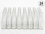 Clear Glass Bottles, Small-200ml (6.7 oz) – Set of 24– 7 7/8” Tall – Reusable Juice, Kombucha, Beverage Bottles