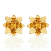 BLOSSOM EARRING IN 18K YELLOW GOLD PLATED SILVER WITH SAPPHIRE