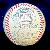 1956 New York Giants Team Signed Official National League Baseball With Hoyt Wilhelm and Willie Mays — The Bullpen Sports Collectibles