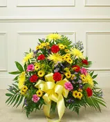 Bright Floor Basket Arrangement.