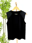 Anthem the Label Mercury Ponte Ridge Stitch Tee in Black