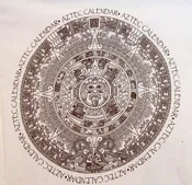 Aztec Calander – Brown on Natural
