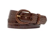 1-1/2" Glazed Alligator Belt with Covered Crescent Buckle