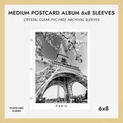 6x8 Medium Postcard Album Sleeves (for 6x8 Postcards) Set Of 10