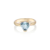 Aquamarine “A” Ring in 18K Yellow Gold