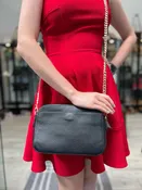 14th & Union Black Camera Bag Pebbled Leather Crossbody