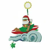 114: Surfing Santa Hawaiian Ornament