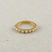 18k Gold Filled Fresh Water Pearl Band Ring