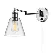 Parker 1-light Chrome Clear Industrial Vintage Style Wall Sconce