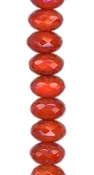 10mm x 7mm Opalescent Dark Orange Travertine Faceted Rondell