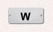 Letter  Tags (26pcs) - Silver Background - Rectangular - 1" x 2.25"
