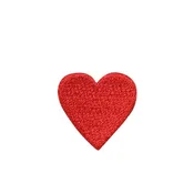 3/4" Red Heart Embroidered Iron on Patch
