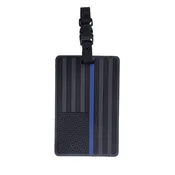 Black US Flag with Blue Stripe PVC Luggage Tags