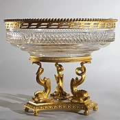 A Fine French Ormolu and Glass Centerpiece