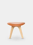 Slab Ottoman | Natural Brushed Oak & Cognac Leather | Tom Dixon