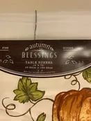 Autumn Blessings Pumpkin Cotton Table Runner 14 x 72 Rectangular Multicolor