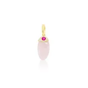10kt Yellow Gold Morganite and Pink Sapphire Diamond Oval Charm Mini