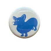 1.25" Button - Folk Art - Corgi (Three Pack)